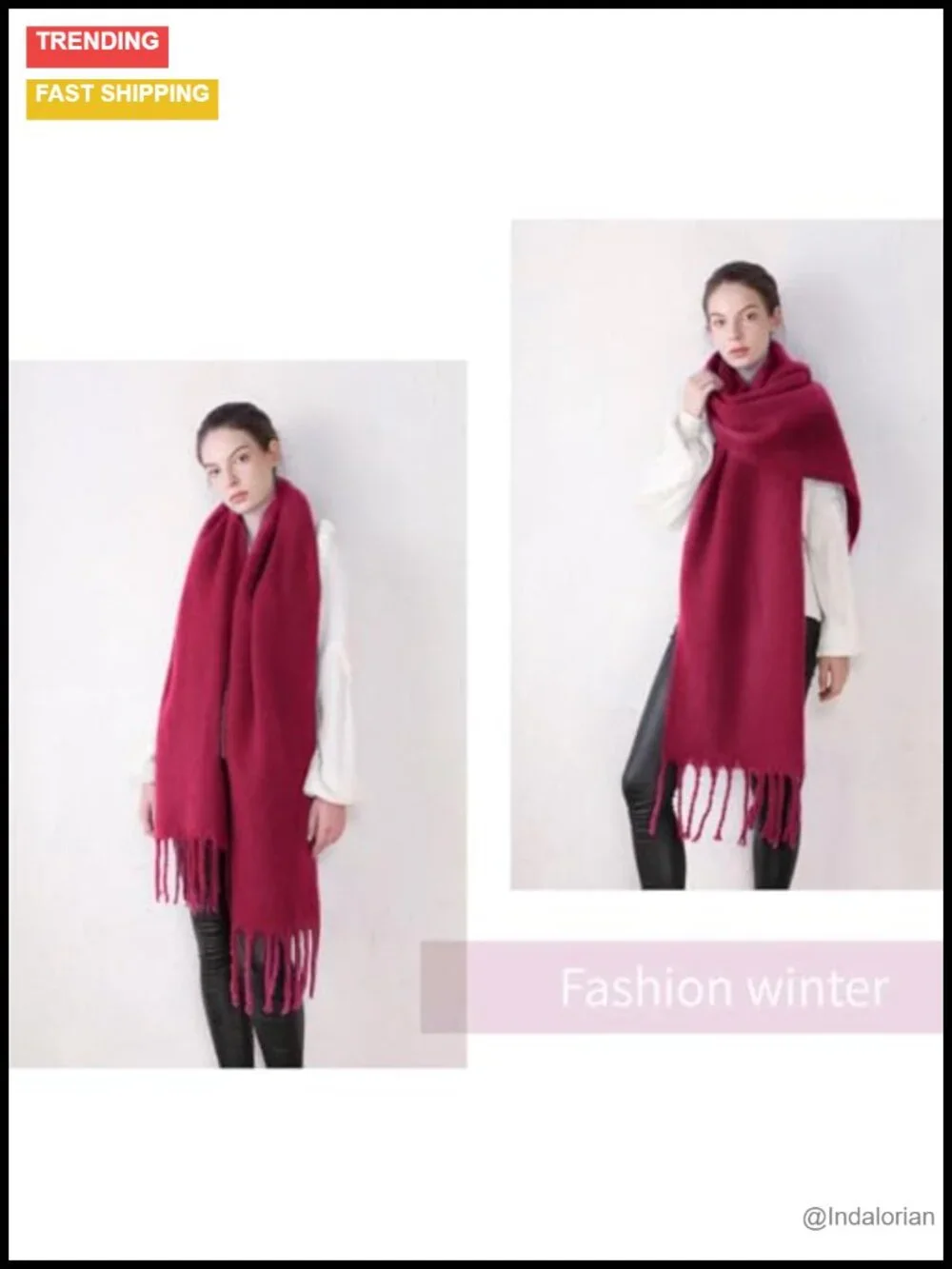 Warm Oversized Chunky Blanket Scarf for Winter